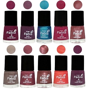 nail paint  glossy amp shine nail polish combo 6 ml each - set of 10 multicolor05360
