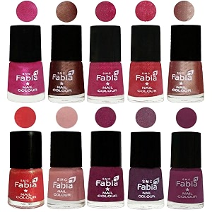 nail paint  glossy amp shine nail polish combo 6 ml each - set of 10 multicolor05096