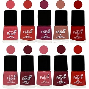nail paint  glossy amp shine nail polish combo 6 ml each - set of 10 multicolor05472