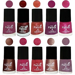 nail paint  glossy amp shine nail polish combo 6 ml each - set of 10 multicolor04907