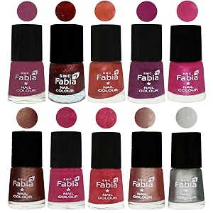 nail paint  glossy amp shine nail polish combo 6 ml each - set of 10 multicolor04923