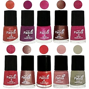 nail paint  glossy amp shine nail polish combo 6 ml each - set of 10 multicolor04999