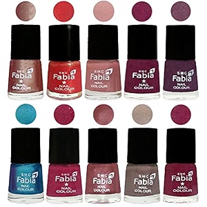 nail paint  glossy amp shine nail polish combo 6 ml each - set of 10 multicolor05249