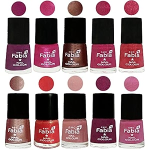 nail paint  glossy amp shine nail polish combo 6 ml each - set of 10 multicolor05034
