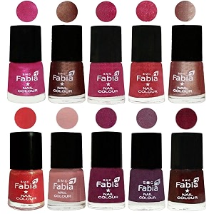 nail paint  glossy amp shine nail polish combo 6 ml each - set of 10 multicolor05093