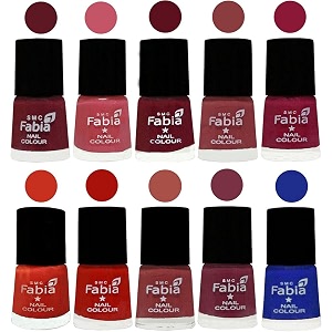 nail paint  glossy amp shine nail polish combo 6 ml each - set of 10 multicolor05542