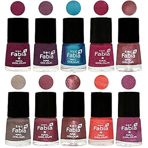 nail paint  glossy amp shine nail polish combo 6 ml each - set of 10 multicolor05348