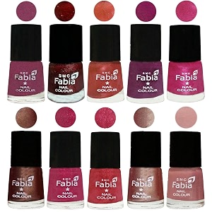 nail paint  glossy amp shine nail polish combo 6 ml each - set of 10 multicolor04890