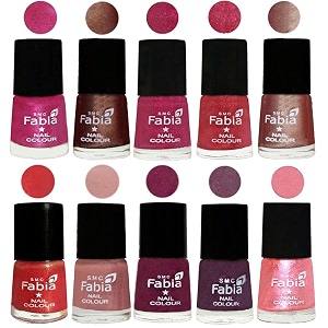 nail paint  glossy amp shine nail polish combo 6 ml each - set of 10 multicolor05104