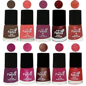 nail paint  glossy amp shine nail polish combo 6 ml each - set of 10 multicolor04833