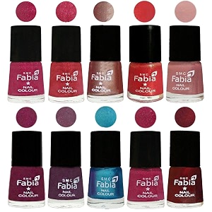 nail paint  glossy amp shine nail polish combo 6 ml each - set of 10 multicolor05161
