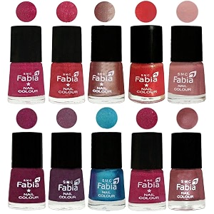 nail paint  glossy amp shine nail polish combo 6 ml each - set of 10 multicolor05150