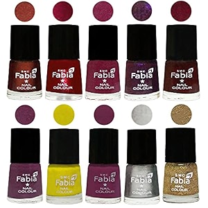 nail paint  glossy amp shine nail polish combo 6 ml each - set of 10 multicolor05911