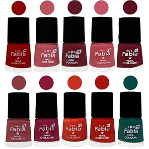 nail paint  glossy amp shine nail polish combo 6 ml each - set of 10 multicolor05524