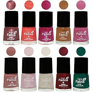 nail paint  glossy amp shine nail polish combo 6 ml each - set of 10 multicolor05581