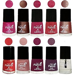 nail paint  glossy amp shine nail polish combo 6 ml each - set of 10 multicolor05108