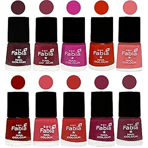 nail paint  glossy amp shine nail polish combo 6 ml each - set of 10 multicolor05375