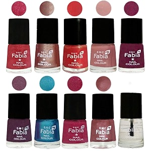 nail paint  glossy amp shine nail polish combo 6 ml each - set of 10 multicolor05228
