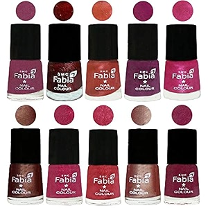 nail paint  glossy amp shine nail polish combo 6 ml each - set of 10 multicolor04917