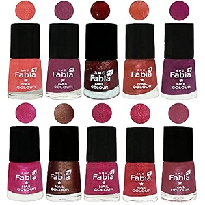 nail paint  glossy amp shine nail polish combo 6 ml each - set of 10 multicolor04863