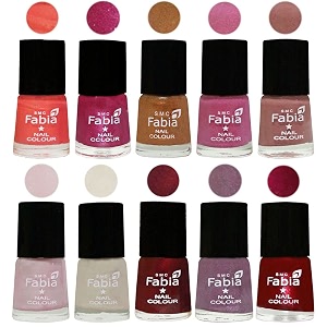 nail paint  glossy amp shine nail polish combo 6 ml each - set of 10 multicolor05600