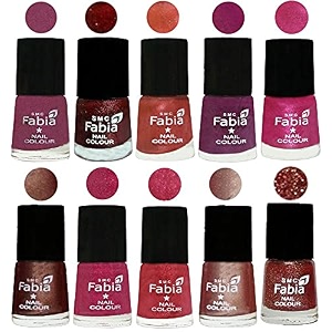 nail paint  glossy amp shine nail polish combo 6 ml each - set of 10 multicolor04925