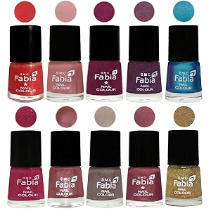 nail paint  glossy amp shine nail polish combo 6 ml each - set of 10 multicolor05300