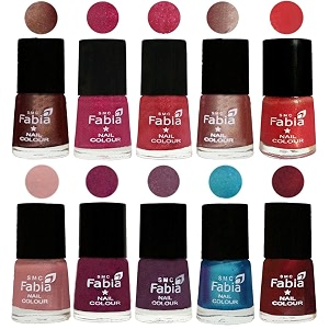 nail paint  glossy amp shine nail polish combo 6 ml each - set of 10 multicolor05121