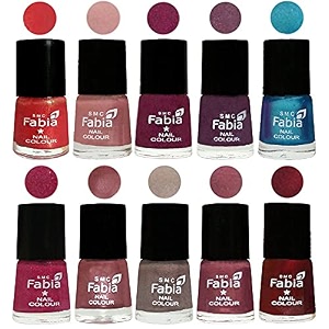 nail paint  glossy amp shine nail polish combo 6 ml each - set of 10 multicolor05275