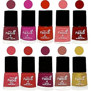 nail paint  glossy amp shine nail polish combo 6 ml each - set of 10 multicolor05397