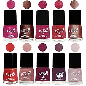nail paint  glossy amp shine nail polish combo 6 ml each - set of 10 multicolor05078