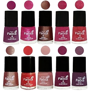 nail paint  glossy amp shine nail polish combo 6 ml each - set of 10 multicolor05024