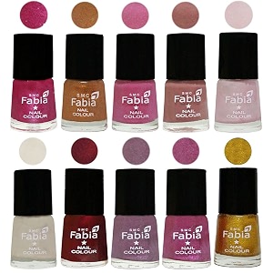 nail paint  glossy amp shine nail polish combo 6 ml each - set of 10 multicolor05637