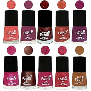 nail paint  glossy amp shine nail polish combo 6 ml each - set of 10 multicolor04855