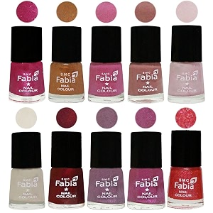 nail paint  glossy amp shine nail polish combo 6 ml each - set of 10 multicolor05636