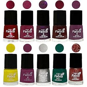 nail paint  glossy amp shine nail polish combo 6 ml each - set of 10 multicolor05915