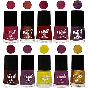 nail paint  glossy amp shine nail polish combo 6 ml each - set of 10 multicolor05896