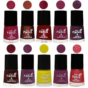 nail paint  glossy amp shine nail polish combo 6 ml each - set of 10 multicolor05895