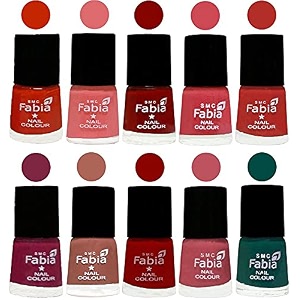 nail paint  glossy amp shine nail polish combo 6 ml each - set of 10 multicolor05433