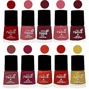 nail paint  glossy amp shine nail polish combo 6 ml each - set of 10 multicolor05523