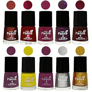 nail paint  glossy amp shine nail polish combo 6 ml each - set of 10 multicolor05907
