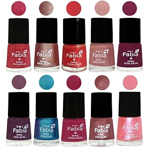 nail paint  glossy amp shine nail polish combo 6 ml each - set of 10 multicolor05224