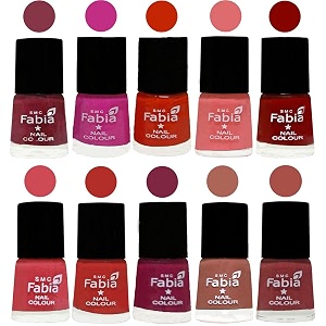 nail paint  glossy amp shine nail polish combo 6 ml each - set of 10 multicolor05393