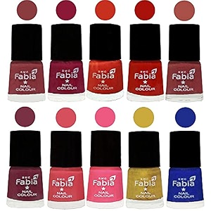 nail paint  glossy amp shine nail polish combo 6 ml each - set of 10 multicolor05560