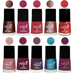 nail paint  glossy amp shine nail polish combo 6 ml each - set of 10 multicolor05137