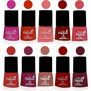 nail paint  glossy amp shine nail polish combo 6 ml each - set of 10 multicolor05404