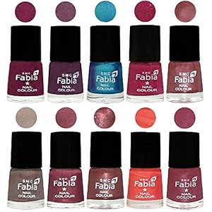 nail paint  glossy amp shine nail polish combo 6 ml each - set of 10 multicolor05349