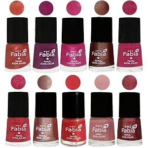 nail paint  glossy amp shine nail polish combo 6 ml each - set of 10 multicolor05000