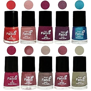 nail paint  glossy amp shine nail polish combo 6 ml each - set of 10 multicolor05279