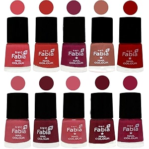 nail paint  glossy amp shine nail polish combo 6 ml each - set of 10 multicolor05470